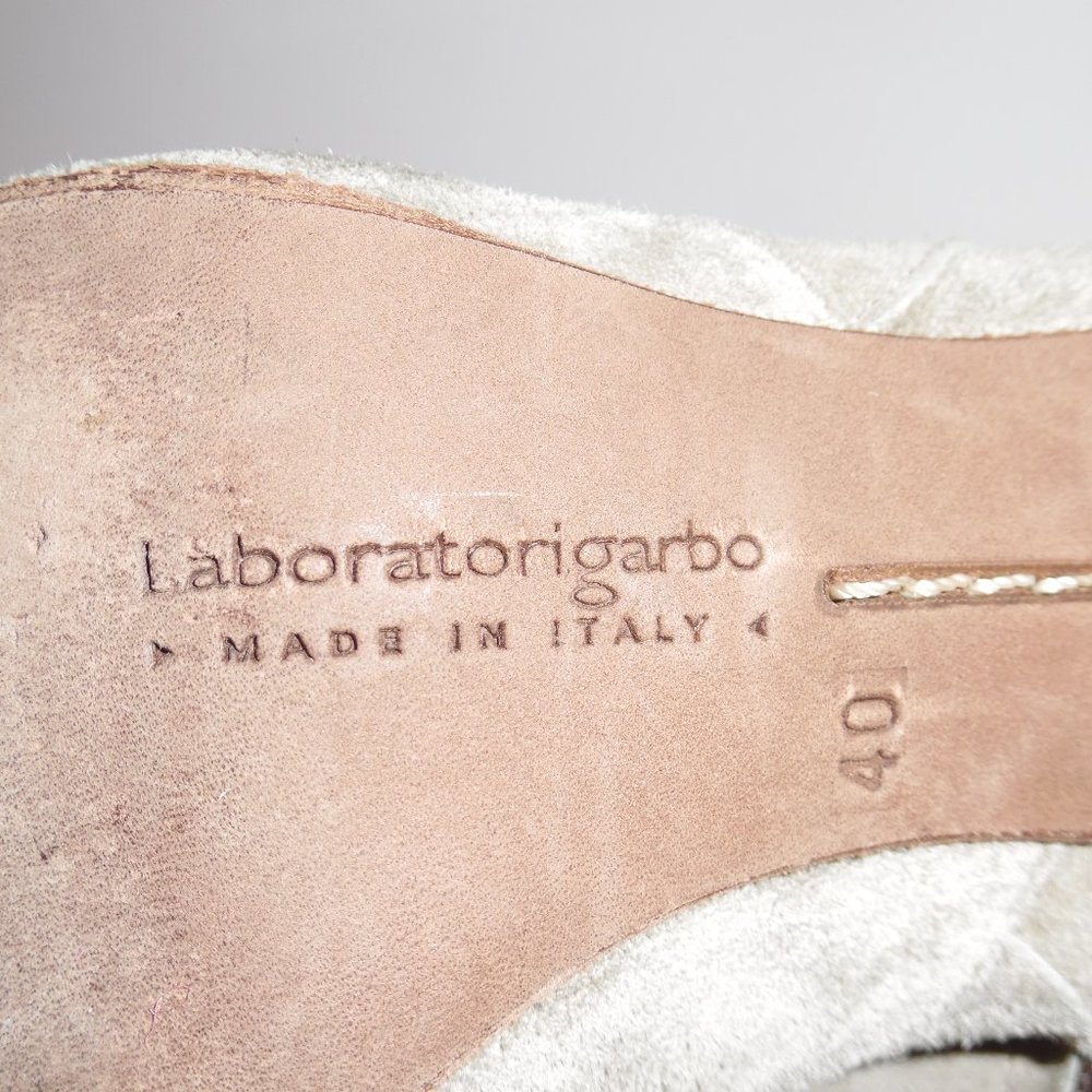 LaboratoriGarbo Beige Suede Ankle Booties Shoes 10 - Picture 11 of 13